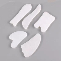 Prix usine jade blanc massage d'accupression du visage forme unique pierre naturelle gua sha outil papillon jade blanc