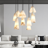 Lampe en albâtre espagnol au design minimaliste moderne, luminaire suspendu en marbre naturel pour villa, salon, chambre à coucher, lustre créatif