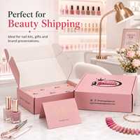 Boîte d'emballage en carton ondulé rose pour maquillage et cosmétiques, personnalisée, en gros, pour expédition et envoi postal