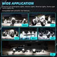 4 vainas de luces LED de roca blancas puras con arnés de cableado interruptor de apagado de energía 6000K luces bajo brillo 12V a prueba de agua para camiones Jeep ATV