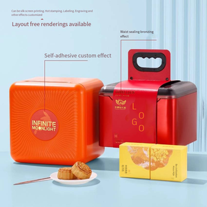 กล่องดีบุกใส่ขนมอบคริสต์มาสทรงสี่เหลี่ยมกล่องขนมไหว้พระจันทร์ใหม่กล่องขนมไหว้พระจันทร์โลหะเกรดอาหารสไตล์ทิน - Product Image 5