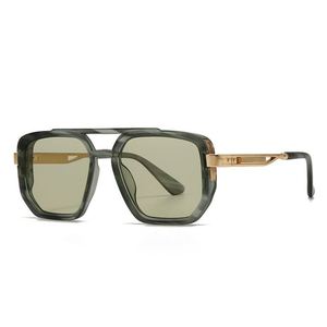 Gafas de Sol Cuadradas con Logotipo Personalizado, Estilo Vintage, Montura Grande, Punk, UV400, Doble Puente, Remaches, para Hombre y Mujer - Product Image 6