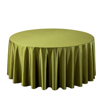 Nappe ronde élégante de haute qualité de 132 pouces en satin Lamour, couleur ivoire