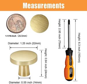 Lot de 20 boutons de meuble ronds à trou unique en alliage de zinc brossé pour cuisine, hôtel, salle de bain, coiffeuse et tiroirs - Product Image 6