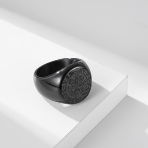 Hot-selling exorcist <b>titanium</b> steel cross <b>rings</b> in Europe and America, niche and personalized cultural symbol <b>rings</b>, manufacture - Product Image 4