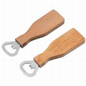 Ouvre-bouteille en acier inoxydable avec logo personnalisé avec manche en bois pour bouteilles de bière et de métal Tire-bouchon et ouvre-bouteille de qualité - Product Image 2