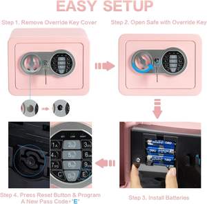 Mini-coffre-fort numérique ignifuge pour clés, argent et objets électroniques, avec serrure à minuterie, pour bureau et domicile, idéal pour enfants - Product Image 5