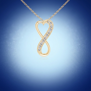 Pendentif Cœur Infini en Diamant de Laboratoire pour Femme, Or 10K 14K 18K, Argent Sterling 925 935, Bijoux Fins d'Amour - Product Image 1