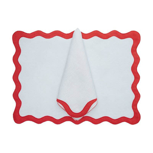 Wholesale <b>Cocktail</b> Embroidery Scalloped Edge Classic Look Cotton Place Mats Napkins for Napkins Wedding Cloth Napkins - Product Image 6