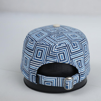 Casquette de baseball vintage style streetwear avec logo imprimé à motif géométrique rayé, broderie personnalisée, visière incurvée et dessus plat