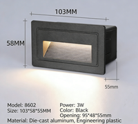 Lampe de marche LED étanche IP65, lampe d'escalier murale encastrée, lumière de voie extérieure anti-éblouissement en aluminium