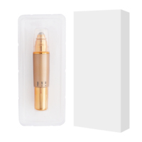 Masseur facial électrique portable pour les yeux, couleur or, fonctionne avec des piles AA, outil de soin de la peau, appareil de massage du visage quotidien
