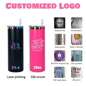 レーザー彫刻タンブラー キャンディストア 20オンス スキニー レインボーメッキ ステンレススチール パウダーコーティング タンブラー ブランク用 ストレート - Product Image 5