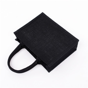 Custom Personalized Bridesmaid Gift <strong>Bags</strong> Women <strong>Mums</strong> Beach Burlap Tote Black Jute <strong>Bags</strong> - Product Image 6