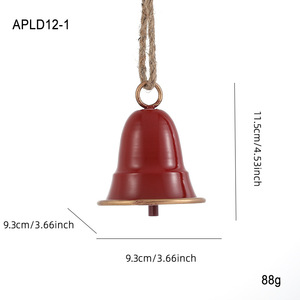 LingKai Iron <b>Bell</b> Pendant With Golden Rim Farmhouse Style Holiday Wall Door Hanging Ornament - Product Image 6