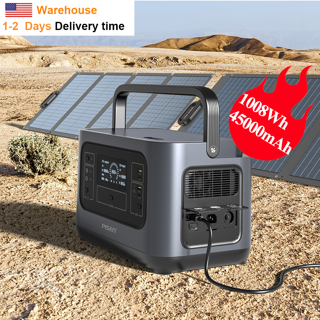 PISEN 1000 Вт домашний резервный генератор солнечной энергии 540Wh LiFePO4 аккумулятор 800 Вт вход переменного тока MPPT портативная электростанция B2B распродажа