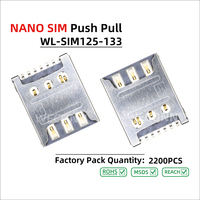 WECONN WL-SIM125-133 6PIN+1 H=1,25mm Push-Pull Mit Erkennungsschalter Nano-SIM-Karten-Anschlussbuchse Anpassbare SIM-Kartenhalterung
