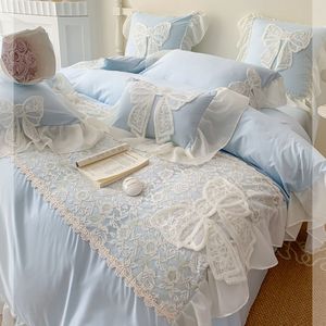 Neue Bettlaken Set Bett bezug Kissen bezüge Schmetterling Fee Spitze Feuchtigkeit Atmungsaktive Tröster Sets Bettwäsche Quilts Hohe Qualität - Product Image 4