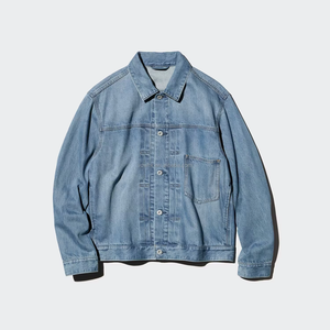 แจ็คเก็ตยีนส์วินเทจทรงโอเวอร์ไซส์สำหรับทุกเพศ สวมใส่สบาย ระบายอากาศได้ดี เหมาะสำหรับใส่ในชีวิตประจำวัน เป็นมิตรต่อสิ่งแวดล้อม - Product Image 1