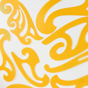 Kit de 8 courbes françaises souples transparentes orange pour couturier, en plastique flexible de 1,2 mm d'épaisseur, règle de 26,5 cm de longueur maximale, acceptant la personnalisation OEM - Product Image 4