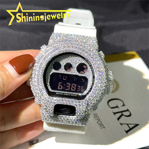 アイスアウト ジュエリー 925シルバー モアサナイトダイヤモンド DW6900 ウォッチケース ダイヤモンドテスター合格 アイスアウト ウォッチベゼル - Product Image 2