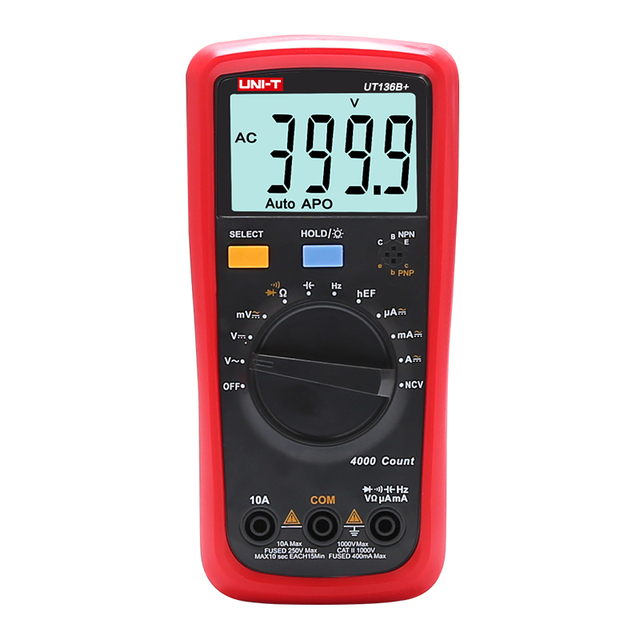 UNI-T UT136B+ Multimeter Popular Small Multimeter 1000V 10A AC/DC Voltage and Current LCD Display