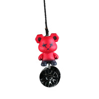 Pendentif créatif en résine en forme de moyeu de roue d'ours pour intérieur de voiture, accessoires de voiture de haute qualité au design mignon pour kits d'intérieur