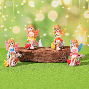ตุ๊กตานางฟ้าดอกไม้ขนาดเล็ก เรซินสังเคราะห์ ตกแต่งสวนในร่มและกลางแจ้ง ของตกแต่งโต๊ะทำงานและรถยนต์ - Product Image 1