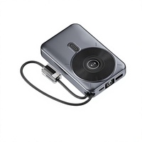 Batterie externe sans fil magnétique 10000mAh en alliage d'aluminium et plastique, charge rapide Type-C, haute capacité, support rapide 2-en-1