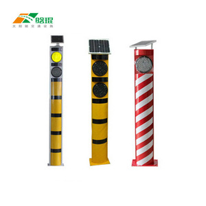 Solar Traffic Warning <b>Post</b> IP65 HDPE Reflective LED <b>Light</b> Ground Mount For Road Safety - Product Image 1