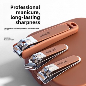 Ensemble de coupe-ongles en plastique compact et portable, résistant aux éclaboussures, 8 pièces ; logo personnalisé via sérigraphie, ensemble de couleurs, manucure/pédicure - Product Image 3