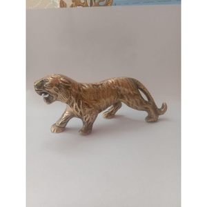 PARIJAT HANDICRAFT 9 pulgadas decoración de latón estatua de tigre estatuilla vida salvaje Animal escultura coleccionable regalo decorativo escultura - Product Image 4