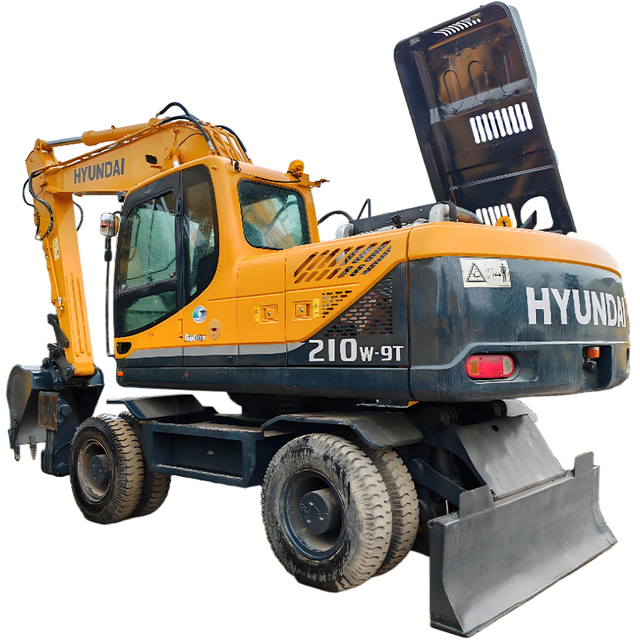 HYUNDAI Used 210W Wheeled Mobility Fast Transfer Speed 21Ton 210 W 210W-9T Excavator for Urban Construction