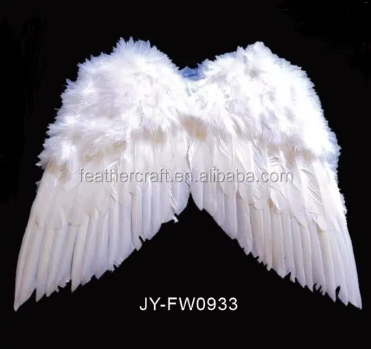 Groothandel vliegende witte engel veer vleugels voor halloween