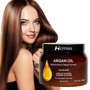 <span class=keywords><strong>Masque</strong></span> capillaire nourrissant à l'huile d'argan OEM, favorise l'épaississement, hydrate et conditionne en profondeur les cheveux secs et abîmés - Product Image 1