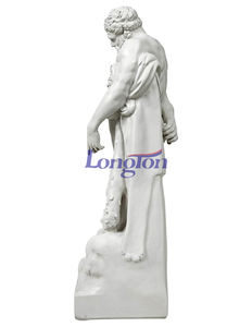 15 ''W X 11'' D X 30 ''h statua del giardino della metà del secolo Ercole romano e eroe greco pietra naturale marmo Statue scultura a grandezza naturale - Product Image 5