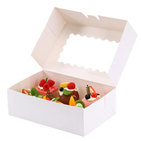 Boîtes à pâtisserie avec fenêtre transparente festonnée, 9"X6"X3", boîtes à biscuits, boîtes à friandises auto-ouvrantes pour tartes, muffins, beignets et pâtisseries
