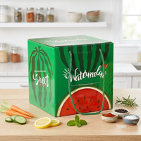 Draagbare kartonnen doos met watermeloenprint, tweedelig, grote capaciteit, luxe gelamineerde, gepersonaliseerde binnenbak, op maat gemaakt
