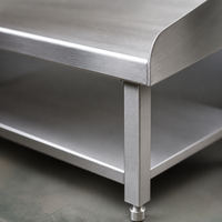 Table de préparation en acier inoxydable facile à nettoyer, revêtement autonettoyant, résistant aux produits chimiques et à la corrosion, cuisines commerciales