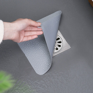 Cubierta de silicona para desagüe, alfombrilla impermeable a prueba de olores para desagüe de suelo de baño, fácil de limpiar, estilo moderno, forma irregular - Product Image 1