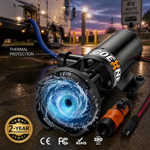 <span class=keywords><strong>Pompe</strong></span> Macerator RV pour vidange de réservoir de vidange des eaux noires, 12V, auto-amorçante, 12 GPM, hauteur de refoulement 10 pieds, sortie 3 pouces, commande <span class=keywords><strong>manuelle</strong></span>, noire - Product Image 1