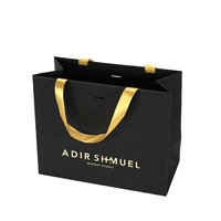 Sac en papier recyclable avec poignée, personnalisé avec logo de marque, pour la promotion de vêtements de luxe, cadeaux, achats, bougies