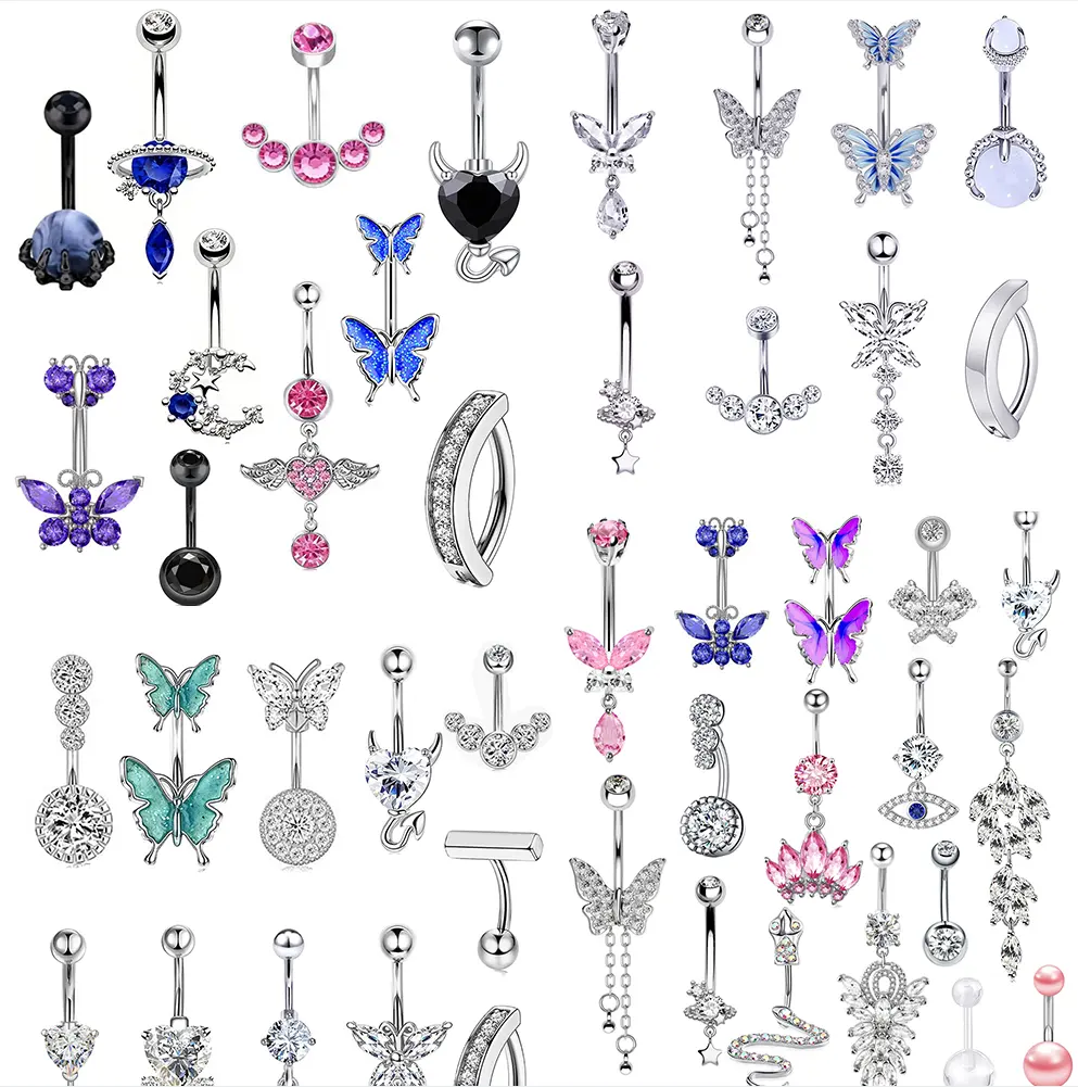 Mode Navel Navel Ringen Body Piercing Sieraden Rvs Romantische Dames Navel Piercing Groothandel Fabriek Verkoop