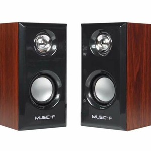 Music-F Wooden <b>Mini</b> Multimedia Speakers 2.0 USB Powered Desktop <b>Laptop</b> Audio System - Product Image 4