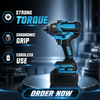 Llave de Impacto Inalámbrica sin Escobillas de Alto Torque, Llave Eléctrica Profesional de 1/2 Pulgada para Reparación de Automóviles