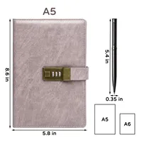 Carnet personnalisé de qualité supérieure en similicuir PU magnétique, reliure thermique A5, feuilles mobiles, fermeture à clé, 240 pages, avec stylo, boîte cadeau