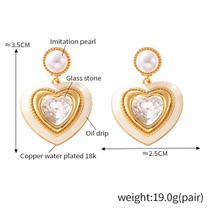 18K Trendy Fashion Love-Shape Hypoallergenic Brass <b>Earrings</b> High Quality <b>Crystal</b> Jewelry Diamonds Zircons for Women for Weddings - Product Image 6