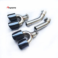 Tuyaux d'échappement Raymant en acier inoxydable et fibre de carbone pour la modification de l'échappement de Mercedes Benz GLS. Épaisseur du mur 1,5 mm