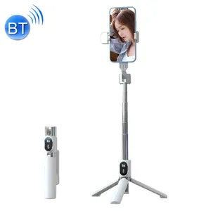 Dudukan Tripod siaran langsung ponsel, tongkat Selfie Bluetooth bisa ditarik harga grosir, gaya: cahaya tunggal (putih)