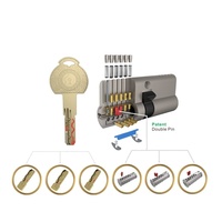 Serrure de porte d'hôtel JIXIN, cylindre double avec clé maîtresse et 3 clés, entraxe 60 mm, serrures à cylindre simple
